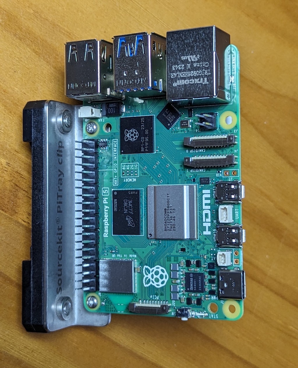 PiTray clip with Raspberry Pi 5