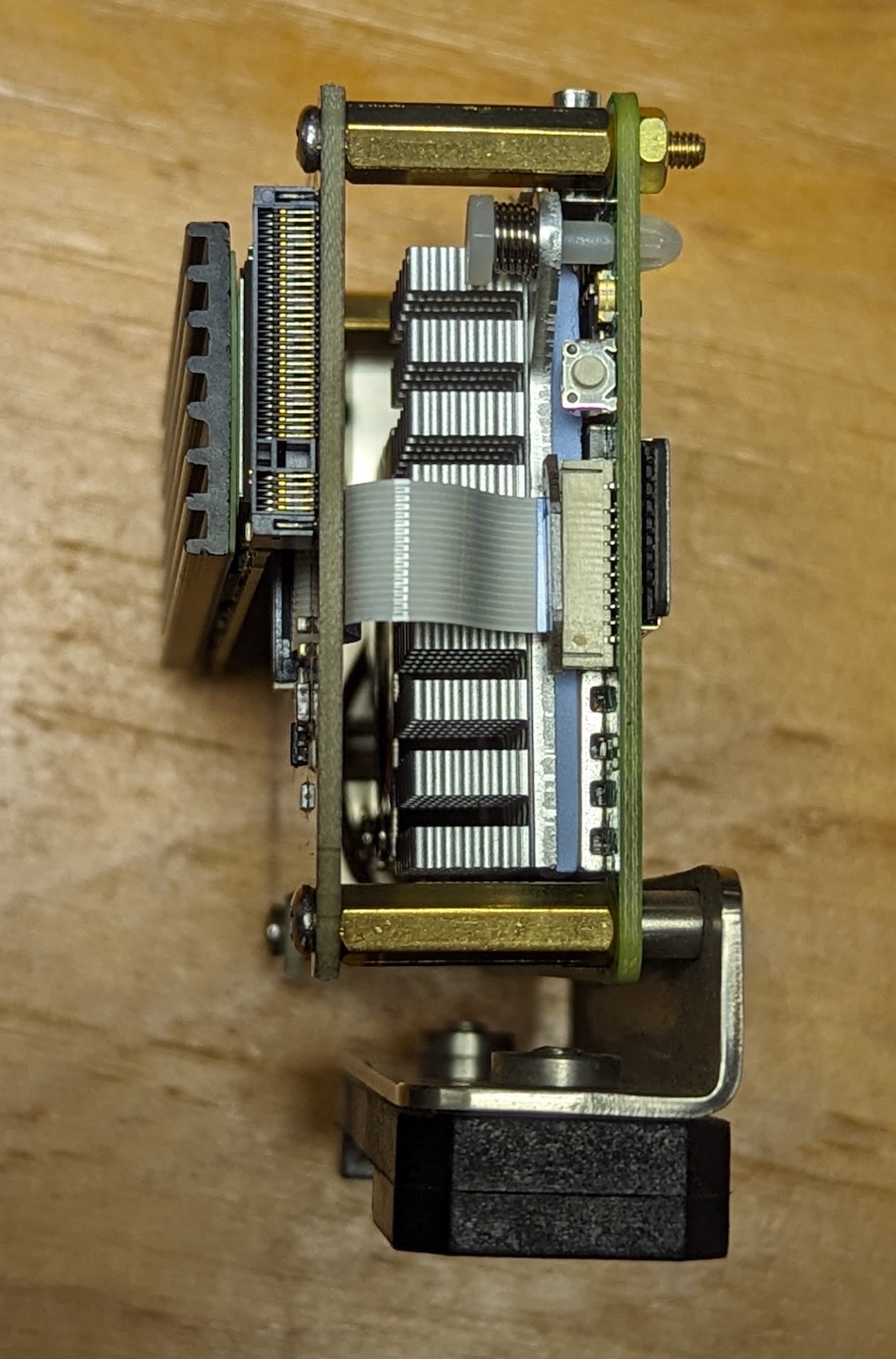 PiTray clip with Raspberry Pi 5 with active cooler and NVME Hat